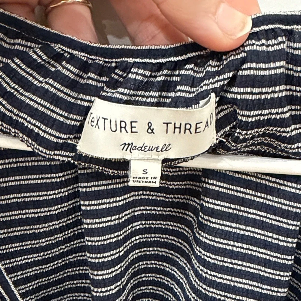 NWOT Madewell Navy and White Striped Top